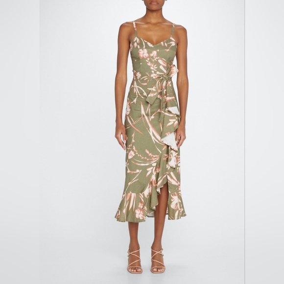 Tanya Taylor Dresses & Skirts - Tanya Taylor Noella Asymmetrical Belted Midi Dress.